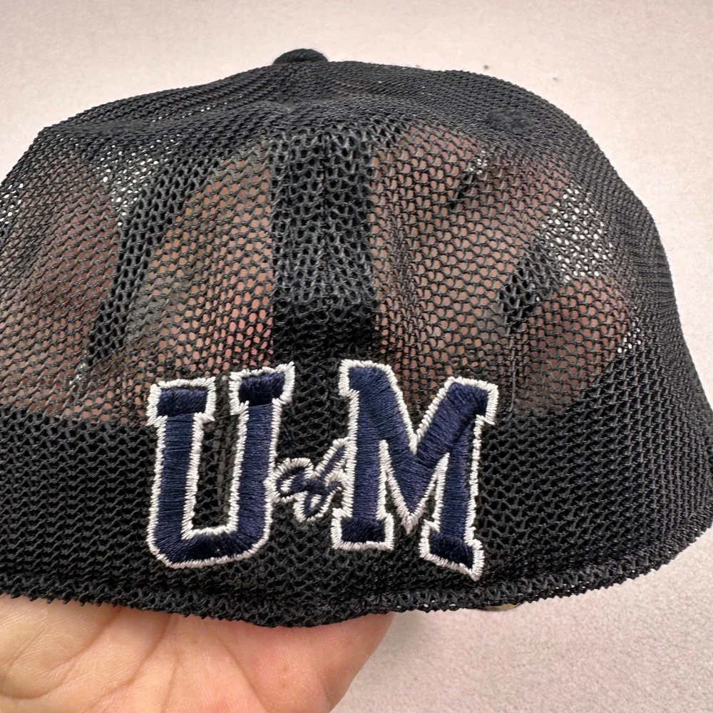 Michigan Wolverines Plaid Rhinestone Hat One Fit Black U‎ of M NCAA Big Ten Y2K